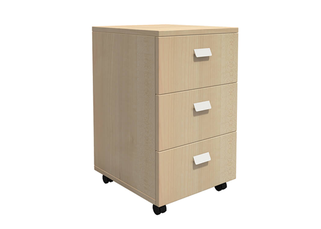 3 Drawer Mobile Pedestal - Purpleark