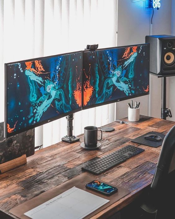 Pair your existing sit-stand desk with supremely flexible monitor arms desk mount - Purpleark