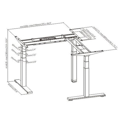 Electric Height Adjustable Table, L Shape - Purpleark