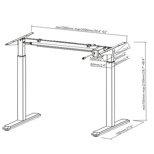 Electric Height Adjustable Table (Standard) - Frame only - Purpleark